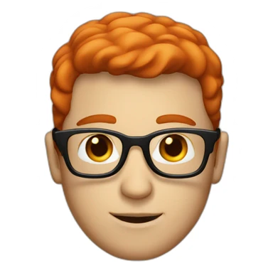 white guy with red head and dark glasses sticker