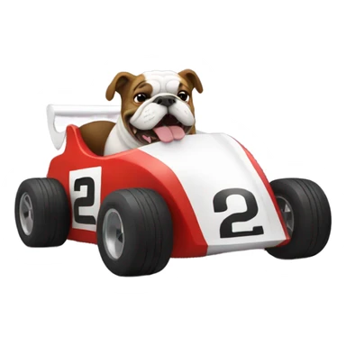 Bulldog in a race car sticker