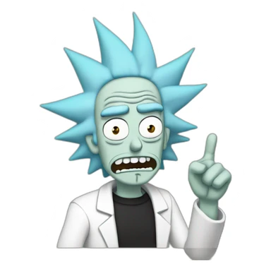 Rick Sanchez with one finger up sticker