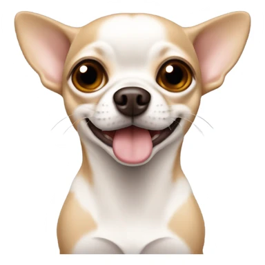 emoji perrita chihuahua blanca con cafe claro sticker