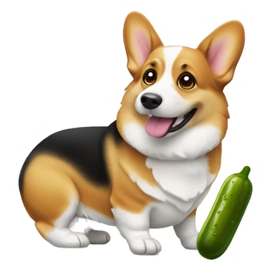 Corgi with a pickle sticker