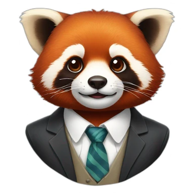 red panda wearing a tie sticker
