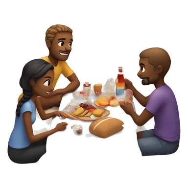 Sunset picnic by the beach sticker