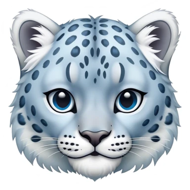 a pastel blue snow leopard sticker