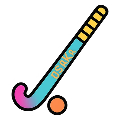 Osaka hockey stick, angled view, minimal shadow sticker