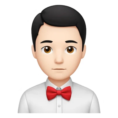 siyah saçlı krımızı papyonlu adam sticker