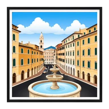 piazza di spagna with barcaccia view from up above
no square style no frame png style 
no squared only building sticker