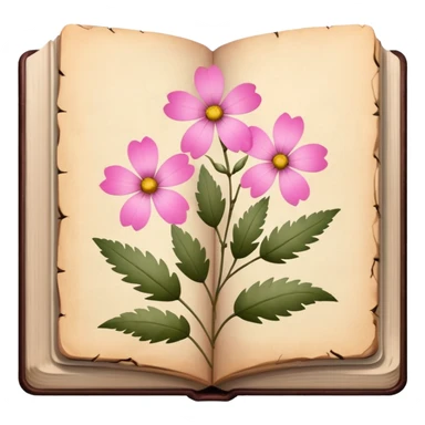 herbarium book with pink  sticker