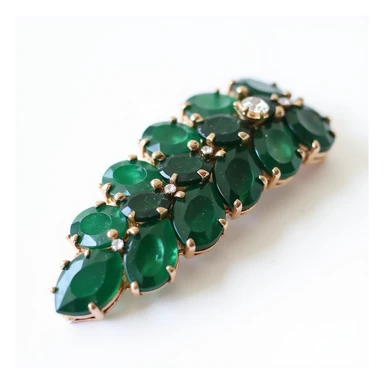 realistic hairclip with onyx gemstone, photorealistic, isolated, no hair, neutral background sticker