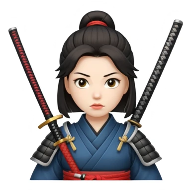 lady samurai holds katana sticker