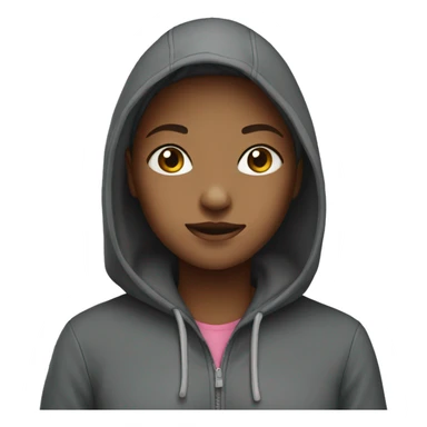girl wearing a hoodie sticker