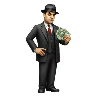 Al Capone counting cash sticker