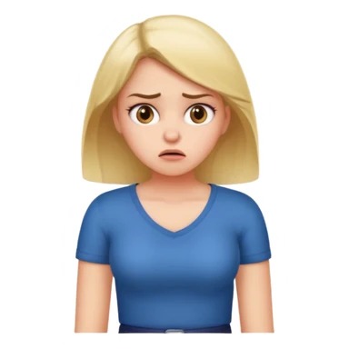 Annoyed girl with body gesture and roll eye sticker