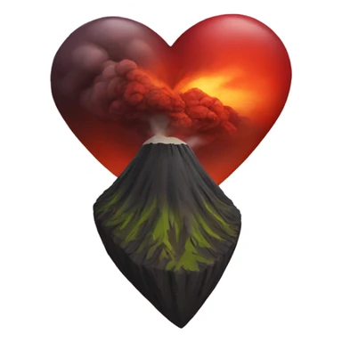 volcano heart sticker