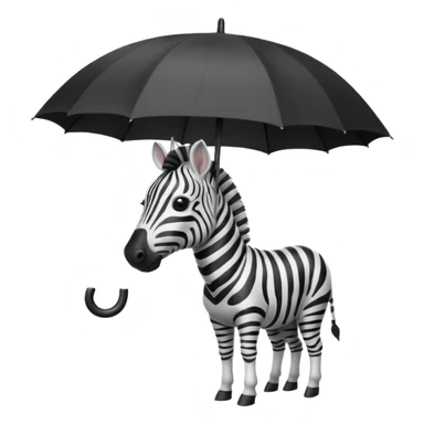 zebra with umbrella closeup view sticker