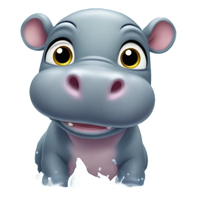 with baby hippo  sticker