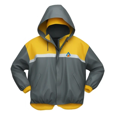 waterproof garment branded with k-way logo without a face just the garment wet sticker