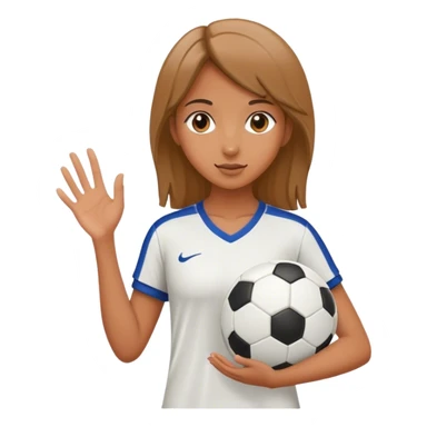 Girl handing a soccer ball sticker