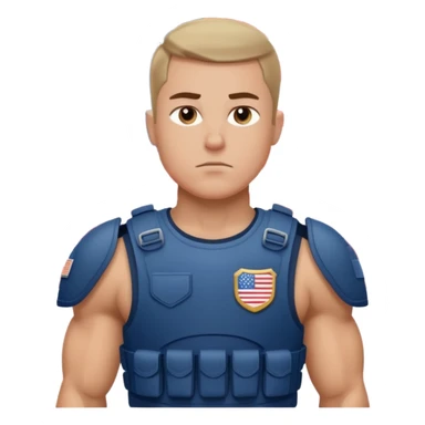 generate realistic manly white american soldier in body armor and full uniform with small usa flag on shoulder sticker