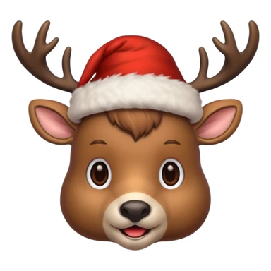deer with christmas hat sticker