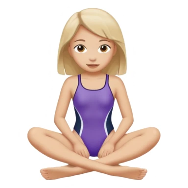 Girl wear swimsuit, The girl sits with her legs apart, show her feet sticker