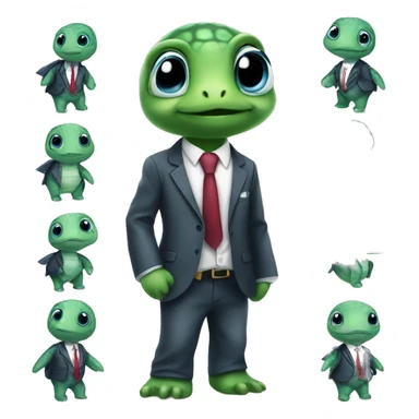 Baby sea turtle wearing a suit and tie  sticker