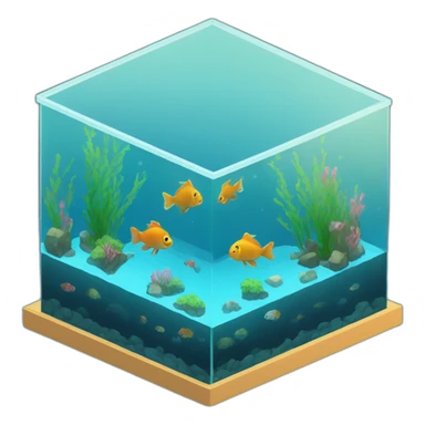 isometric fish tank sticker