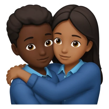 Two people hugging. They are facing each other. Silhouette only.  sticker