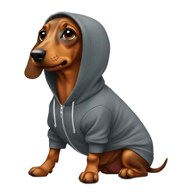 Dachshund wearing hoodie sticker