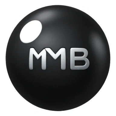 Black Ball with MB written on it sticker