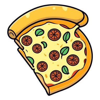 Sliced Mushroom pizza no pepperoni no leaves sticker