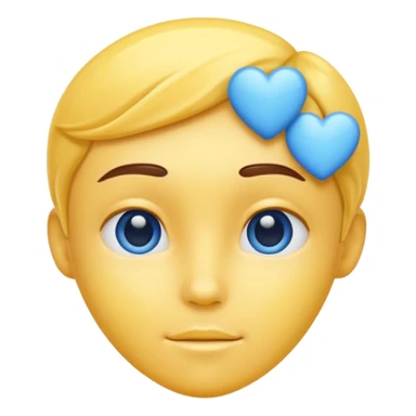 Head yellox of love with blue hearts sticker
