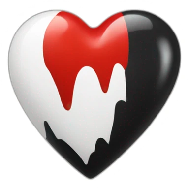 black red white real Heart sticker