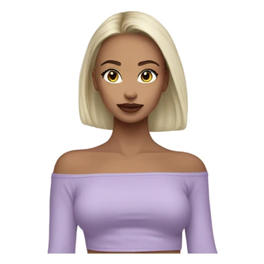 Lilac off shoulder Long sleeve oversize crop top, isolated sticker