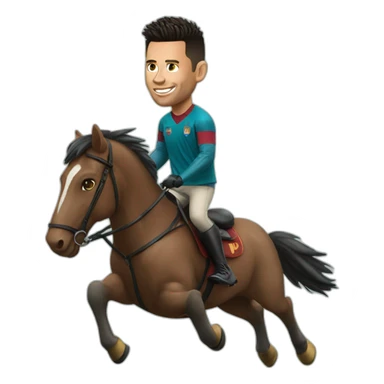 ronaldo riding messi sticker
