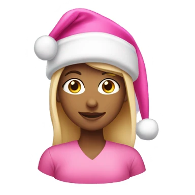 Pink Santa hat girl sticker