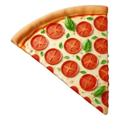Italian cuisine HUMANLESS avatar in bright emoji-style illustration. Pizza slice or pasta, red green colors, simple shapes, flat design, cheerful and expressive. sticker