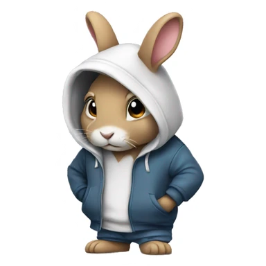 Rabbit wearing hoodie sticker