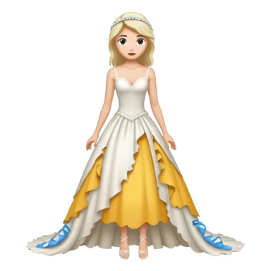 woman ripped wedding dress standing on foot sticker
