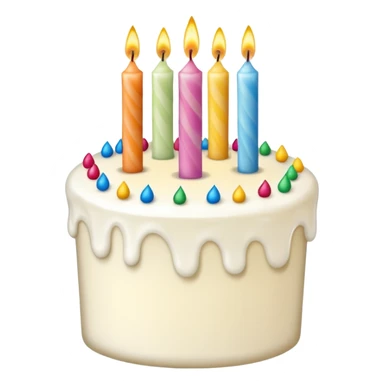 white candle with a birthday cake sticker