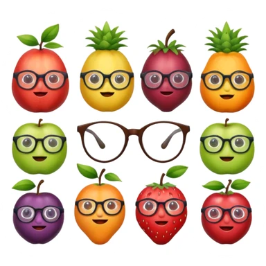 fruit with glasses sticker
