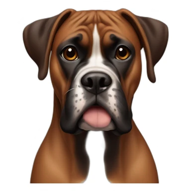 Brown and black boxer dog happy face sticker