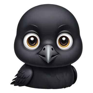 really cute adorable baby crow massive cute eyes little beak sticker