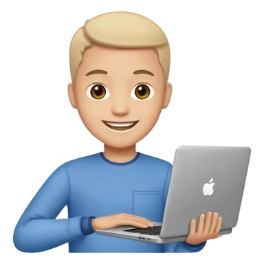 smiling person joining a team with tools or a laptop, symbolizing active participation and contribution sticker