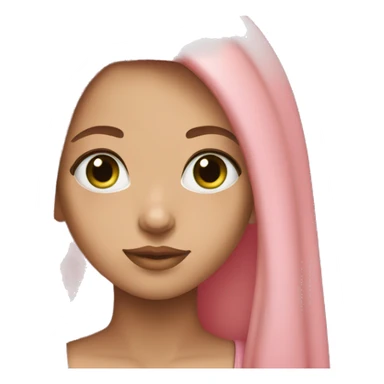 pretty girl with green eyes pink long hair and brown eyebrows sticker