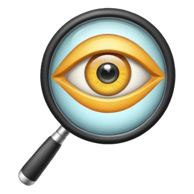 magnifying glass with eye sticker