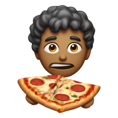 Mad eating a pizza waving  sticker
