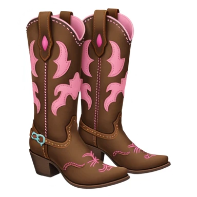 cowgirl boots cute a tiny bit of pink on it sticker