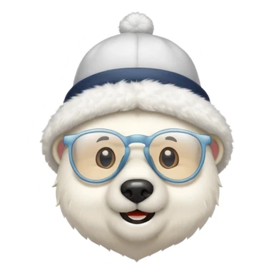  polar bear wearing glasses and a hat sticker