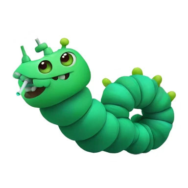 Caterpillar smoking hookah sticker